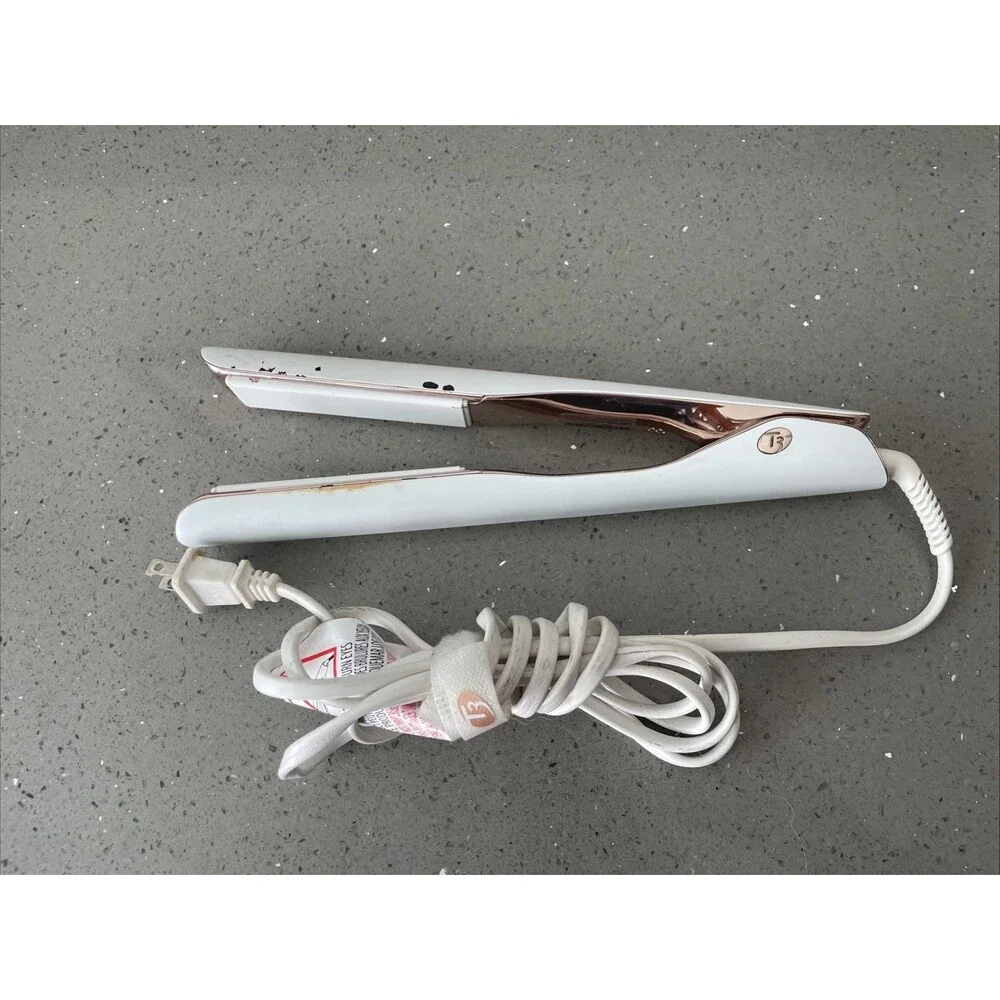 T3 - Smooth ID 1” Smart Flat Iron with Touch Interface White & Rose Gold tested